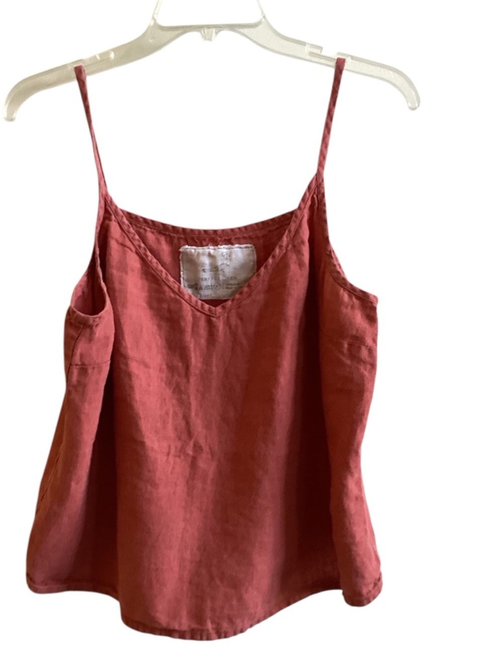 Not Perfect Linen Loose Tank Top Rust Misses size L - Picture 2 of 4